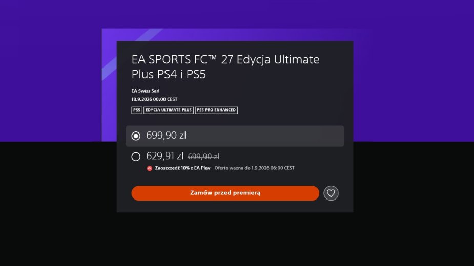 EA Sports FC z edycją cyfrową za 700 złotych. Odlot cen gier zaczął się na dobre