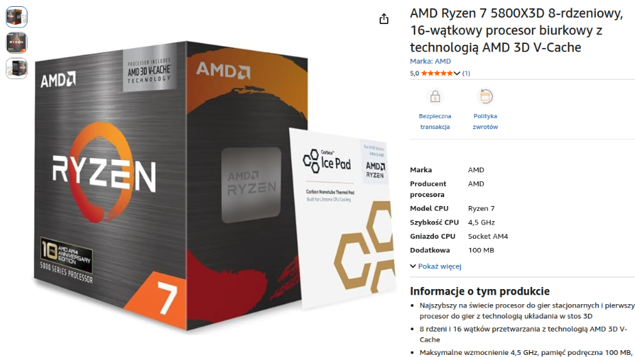 Ryzen 7 5800X3D wyprzedany w kilka minut. Gracze rzucili się jak szaleni