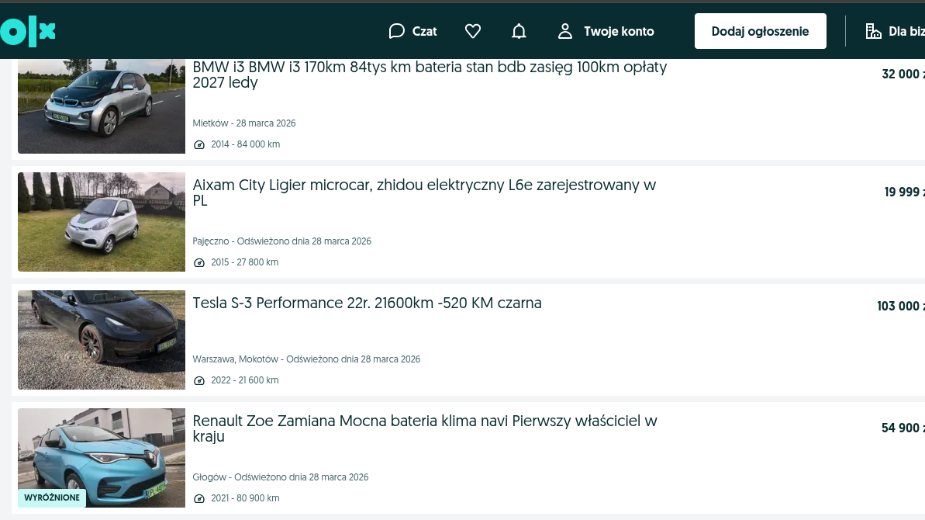 Polacy rzucili się na używane elektryki. Wszystko przez ceny paliwa