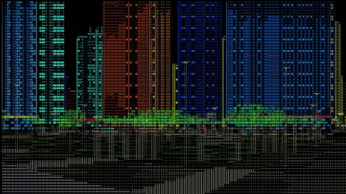 Cyberpunkowe miasto bez grafiki 3D jest możliwe! Cały świat zbudowano ze znaków ASCII