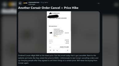 Kupiłeś tani RAM od Corsair RAM? Zapomnij o zamówieniu, wszystkie anulowali