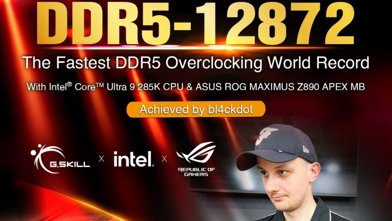 Pobito kolejny rekord prędkości pamięci DDR5. G.SKILL i ASUS świętują