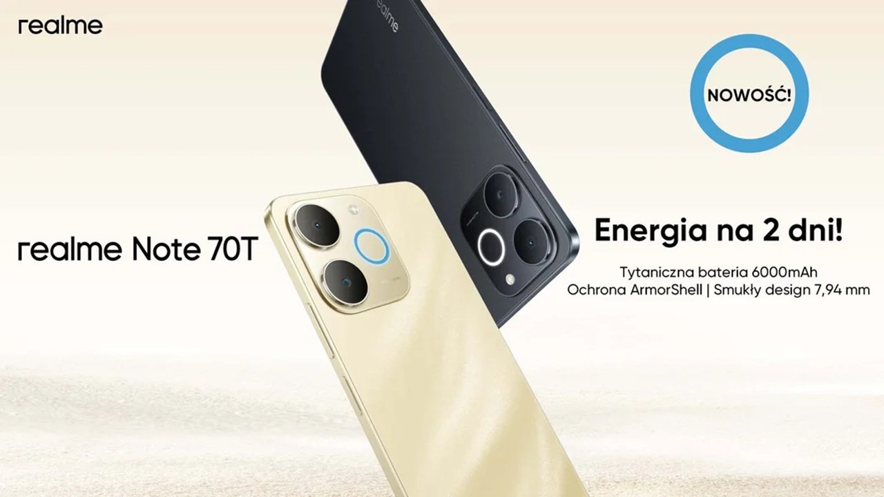 Realme Note 70T debiutuje w Polsce - bateria 6000 mAh w promocji