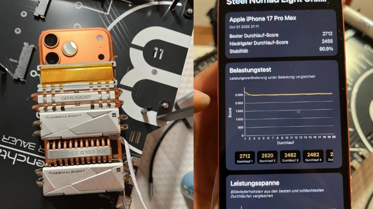 Ustabilizował iPhone 17 Pro Max… pięcioma radiatorami M.2