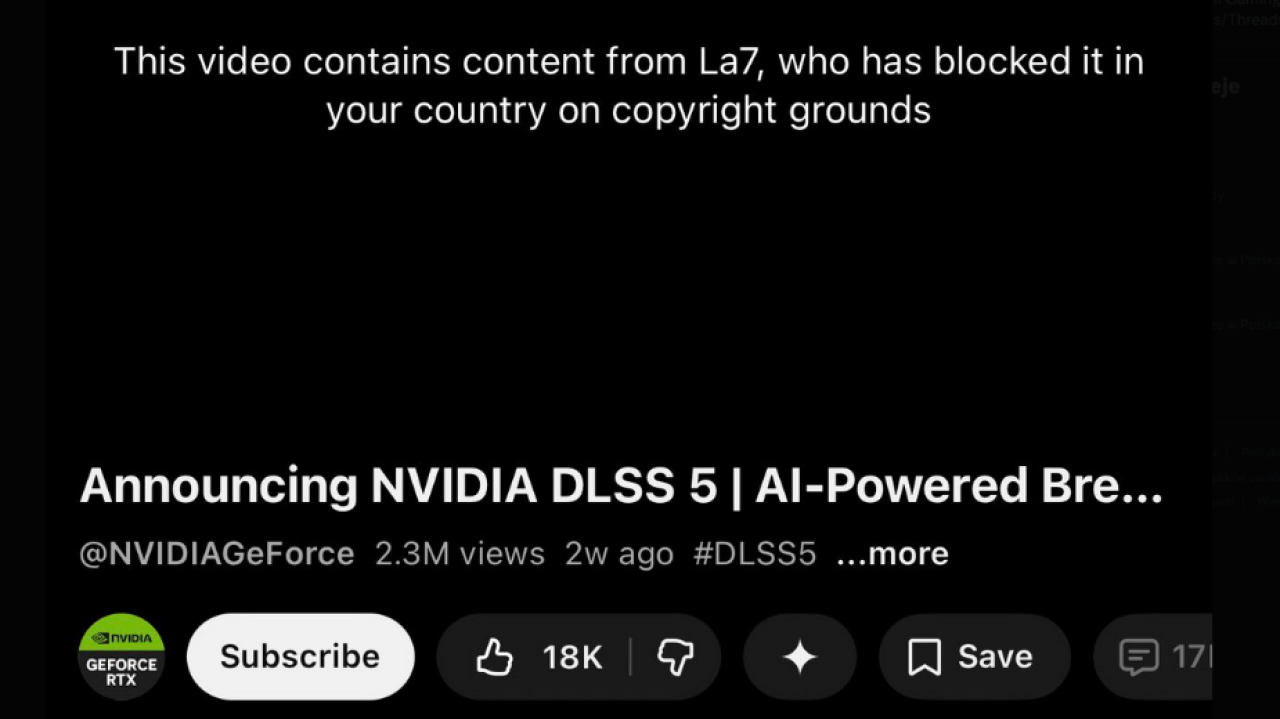 Usunęli NVIDII ich własny film DLSS 5 za naruszenie praw autorskich. Co za porażka