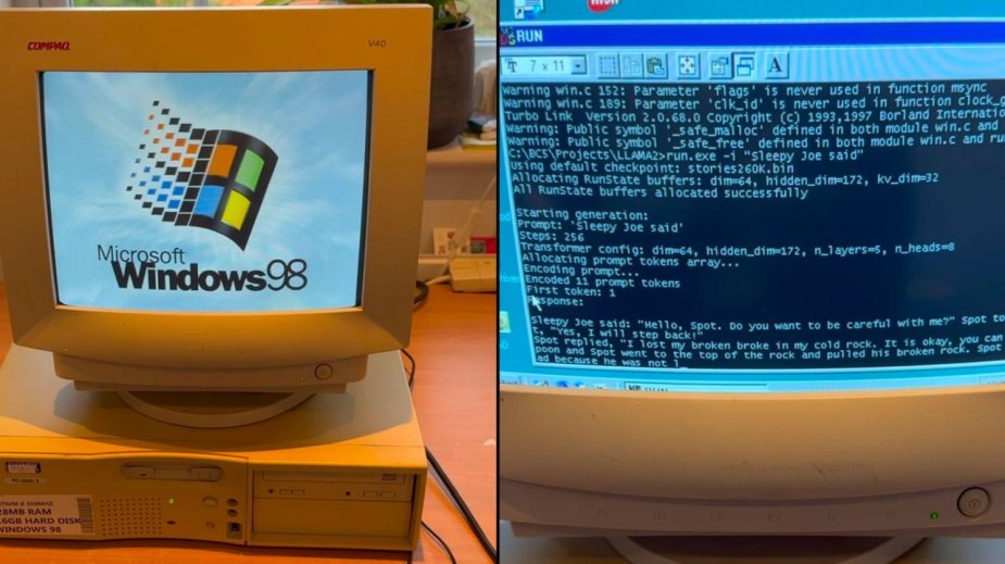 A mówili, że się nie da. Chatbot uruchomiony na Windows 98 z Pentium II i 128 MB pamięci RAM