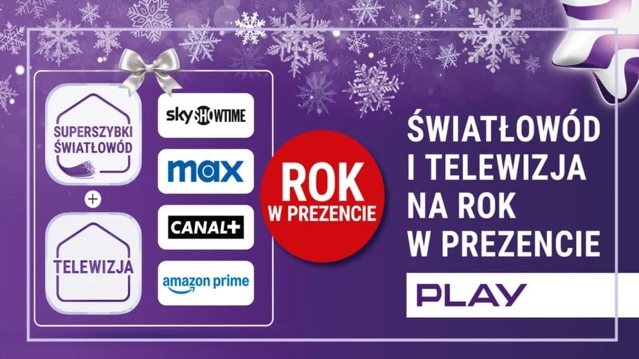 Światłowód i telewizja na rok w prezencie w świątecznej ofercie Play