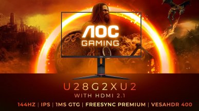 AOC GAMING U28G2XU2 - przystępny cenowo monitor 4K 144 Hz z HDMI 2.1