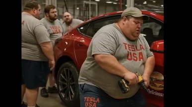 Chińskie AI znów kpi z Ameryki, nowy film wyśmiał fabryki Tesli, Nike, Apple i plagę otyłości