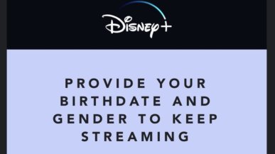 Disney Plus wymaga podania wieku i określenia swojej płci
