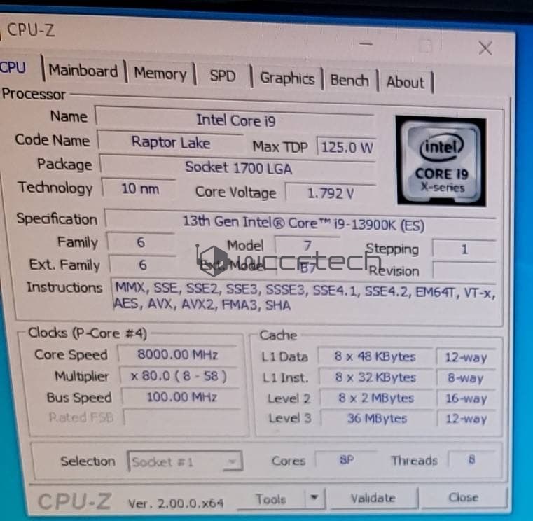 Intel Core i9-13900K 8 GHz