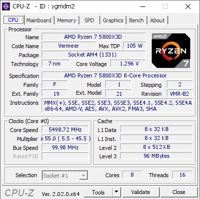 AMD Ryzen 7 5800X3D 5,5 GHz
