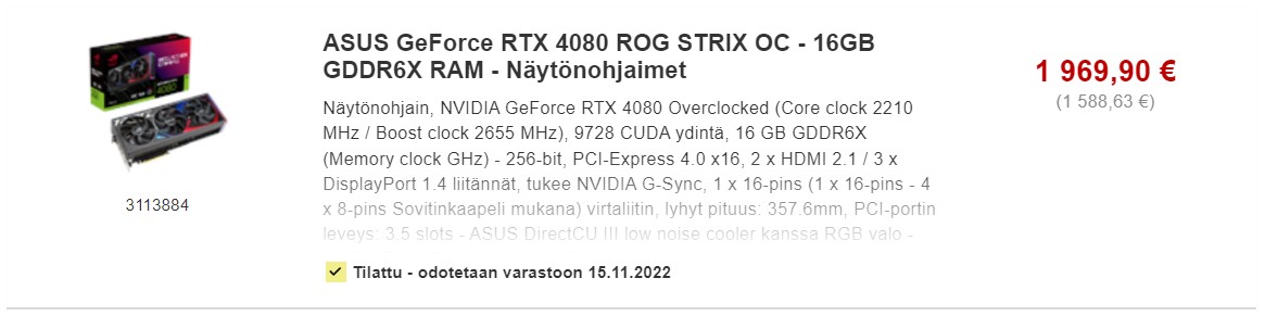 ASUS ROG STRIX GeForce RTX 4080