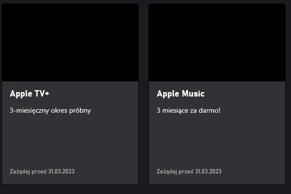 Apple TV+ i Apple Music w Xbox Game Pass