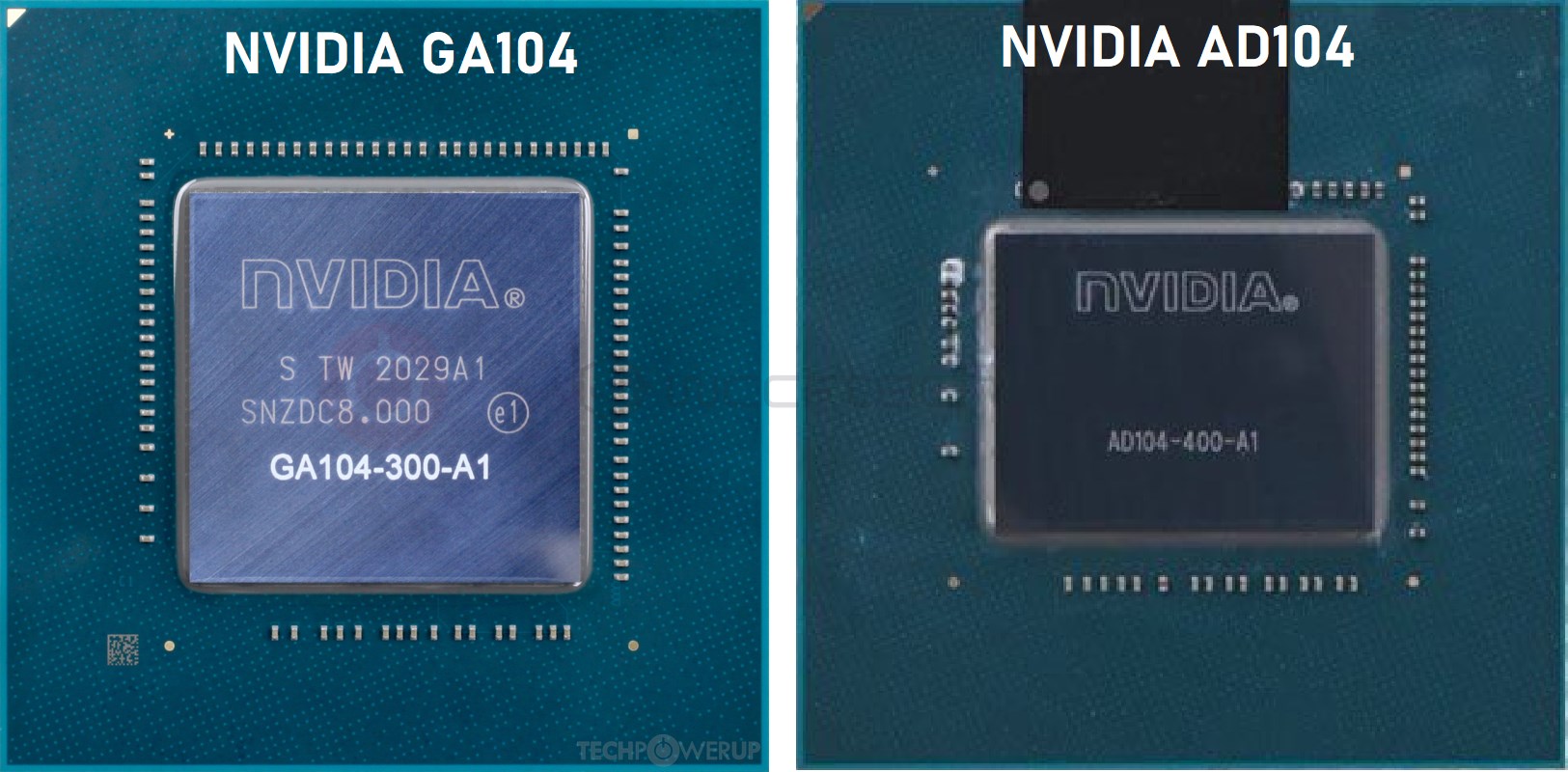 NVIDIA AD104 w porównaniu do GA104