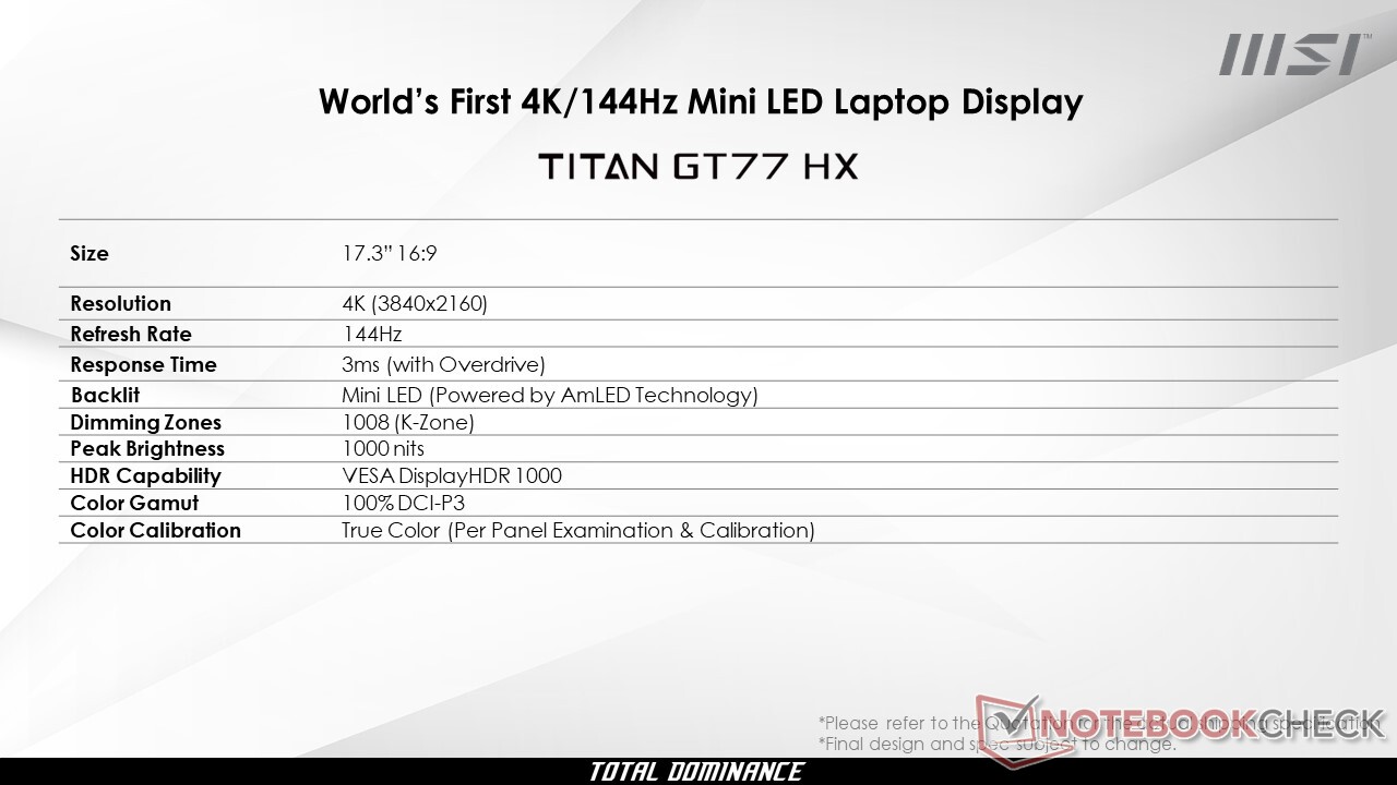MSI TITAN GT77 (2023) to potwór. Laptop otrzyma panel 4K 144Hz Mini-LED i nową generację CPU i GPU