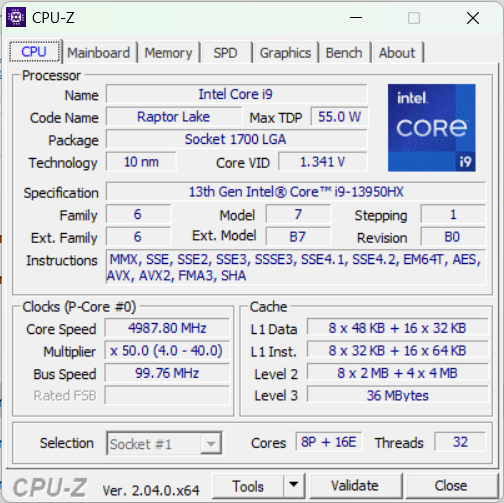  Intel Core i9-13950HX