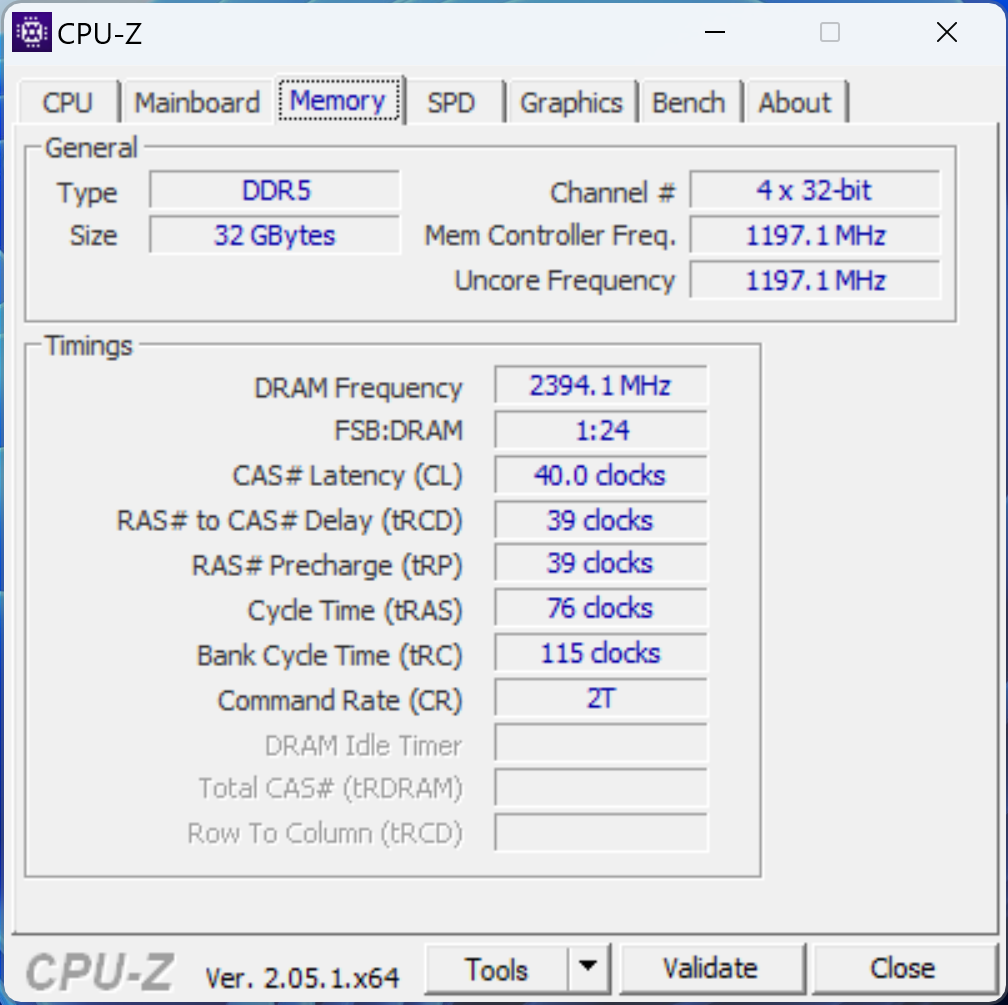 CPU-Z- pamięci RAM