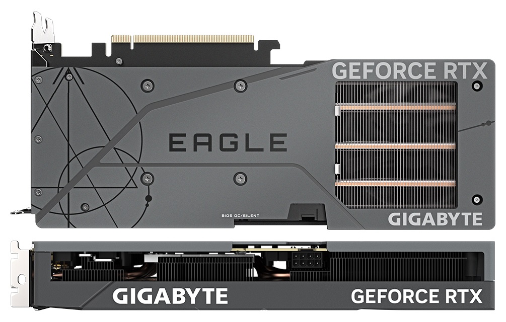 GIGABYTE GeForce RTX 4060 Ti EAGLE - góra, backplate