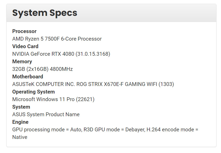 AMD Ryzen 5 7500F w PugetBencj