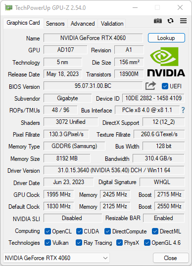 Test GIGABYTE GeForce RTX 4060 GAMING OC. Udana rehabilitacja za WINDFORCE OC?