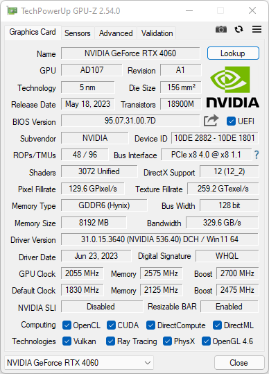 Test KFA2 GeForce RTX 4060 1-Click OC 2X. Ada Lovelace w bardzo dobrej cenie