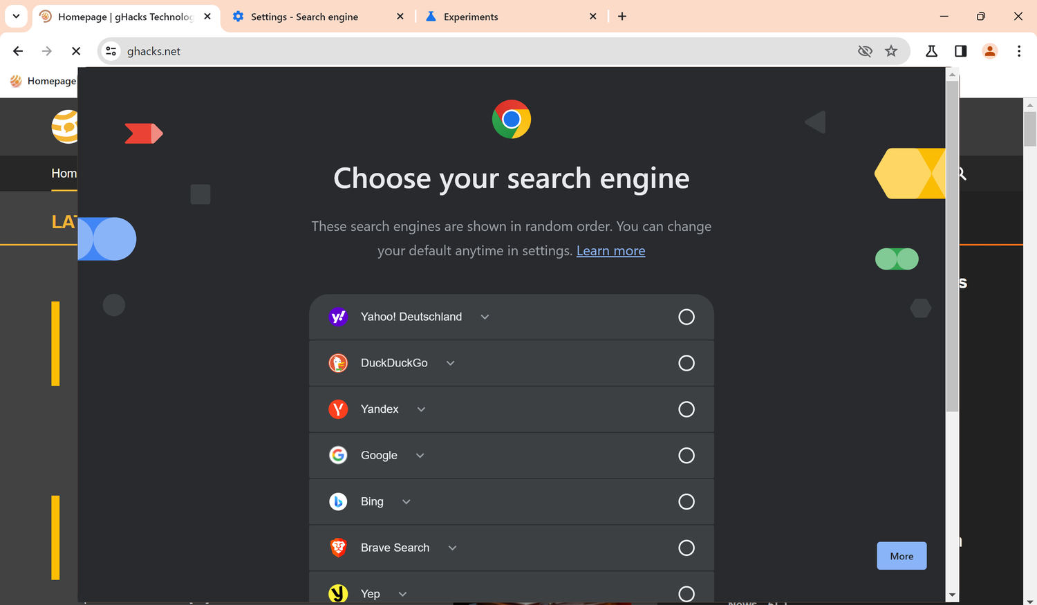 Google Chrome ułatwi wybór domyślnej wyszukiwarki internetowej