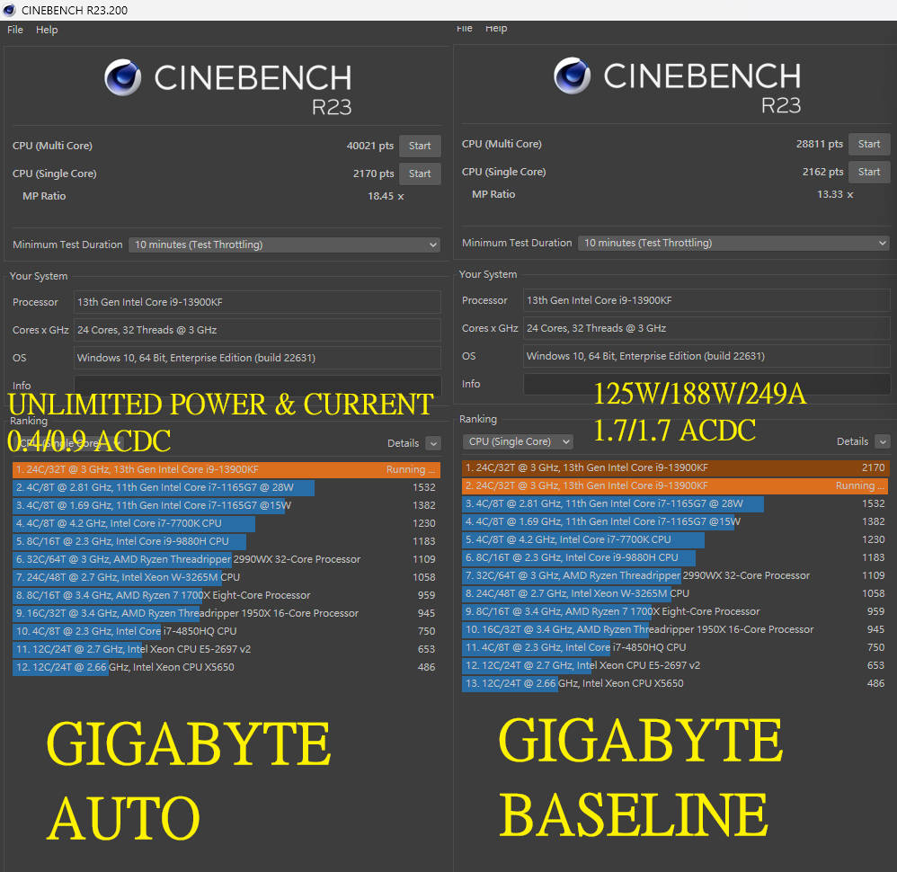 Intel Baseline - Cinebench R23