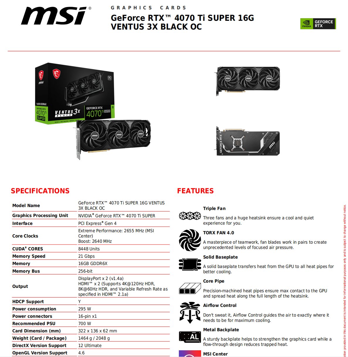 MSI RTX 4070 Ti SUPER