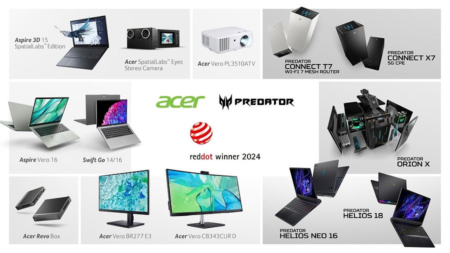 Urządzenia Acer z nagrodami od Red Dot Awards
