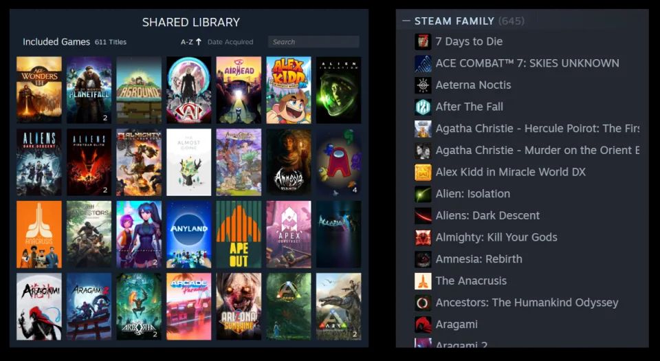 Steam Families