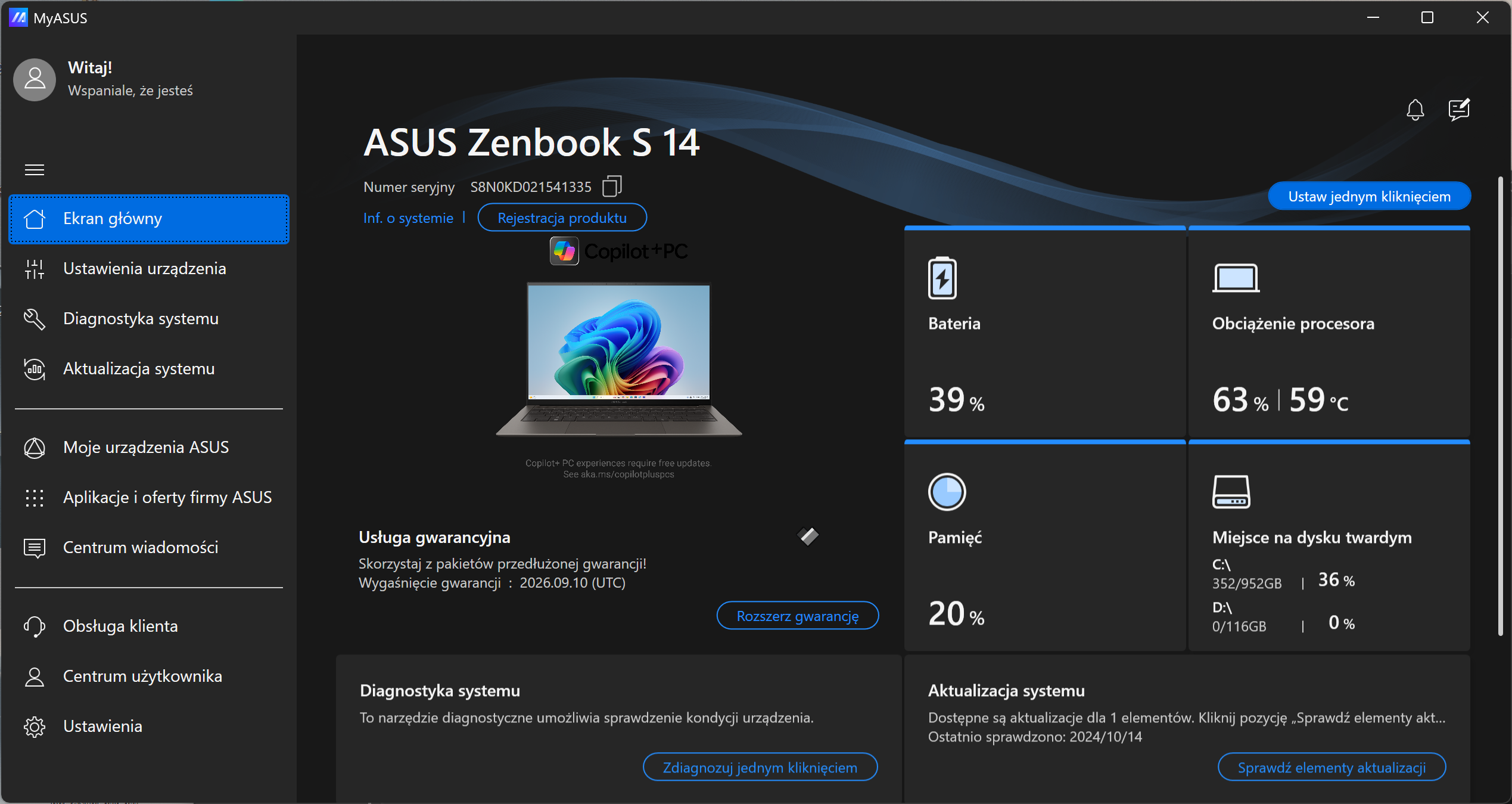 ASUS Zenbook S 14 (UX5406S)