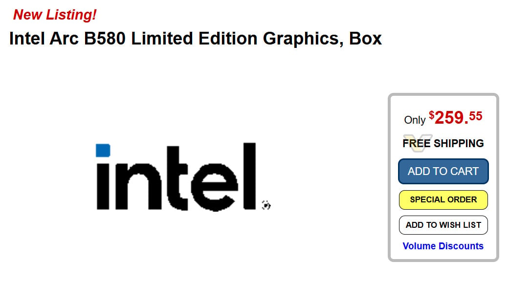 intel Arc B580 - cena