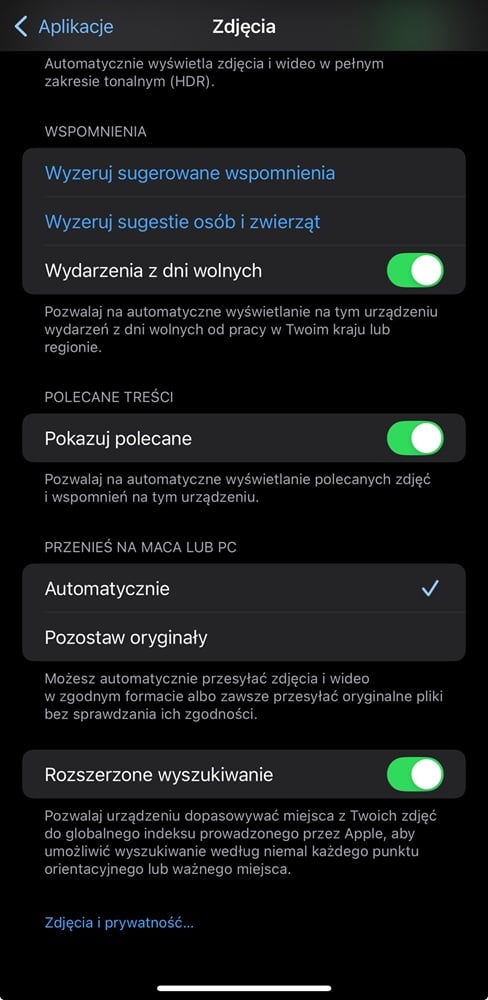 iOS 18 jak wyłączyć Rozszerzone wyszukiwanie