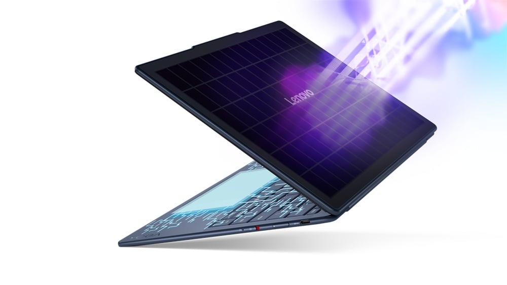 Lenovo laptop ładowany energią słoneczną