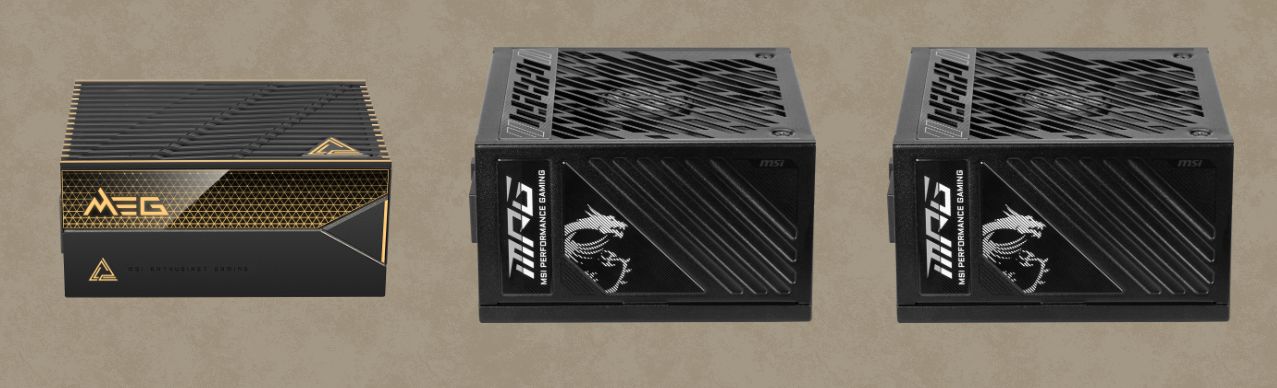 MEG Ai1600T PCIE5, MPG A1250GS PCIE5 i MPG A1000GS PCIE5