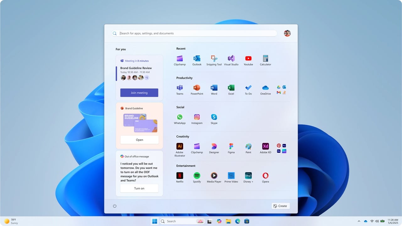 menu Start Windows 11