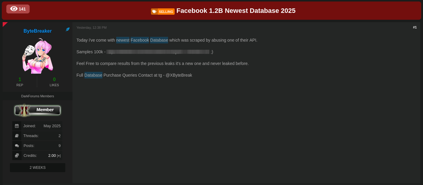 Facebook wyciek danych
