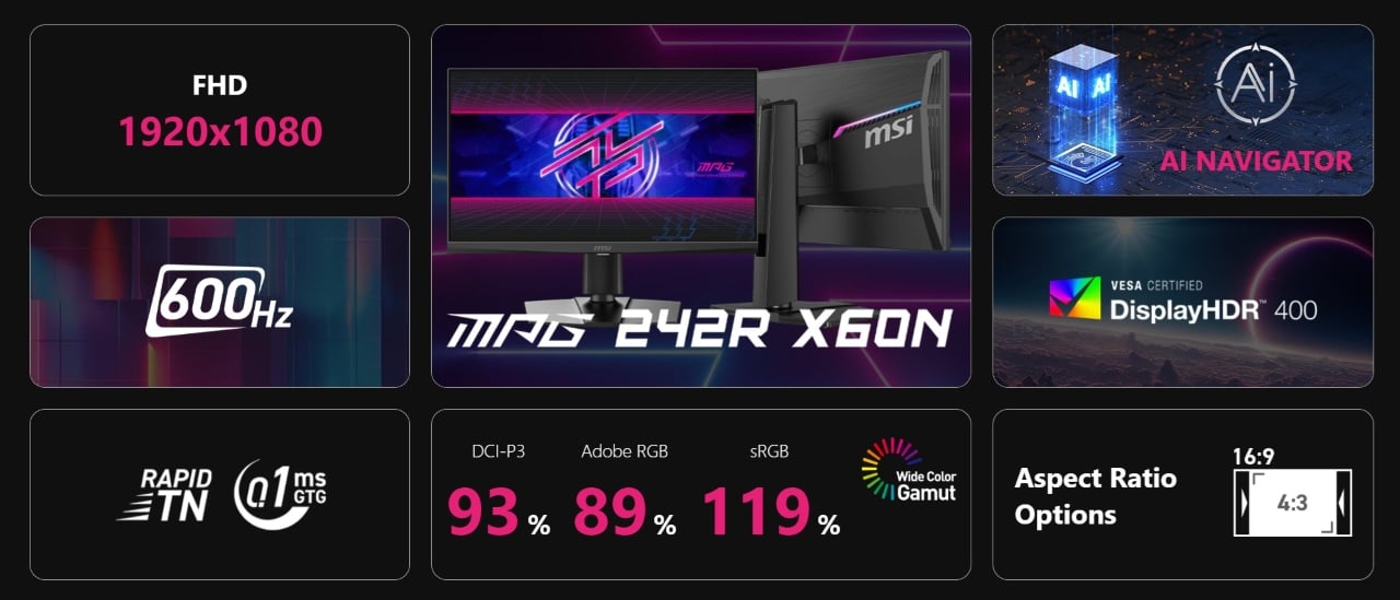 Monitor MSI 600 Hz