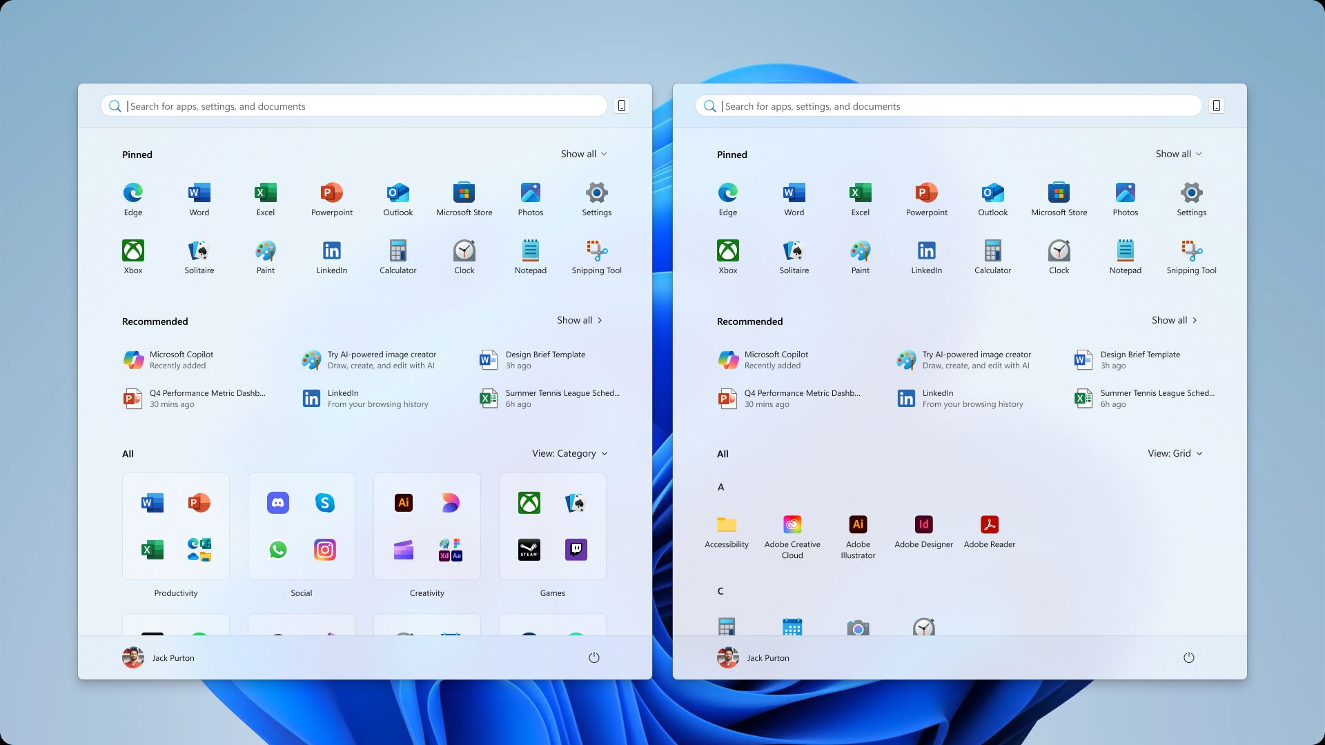 windows 11 menu start