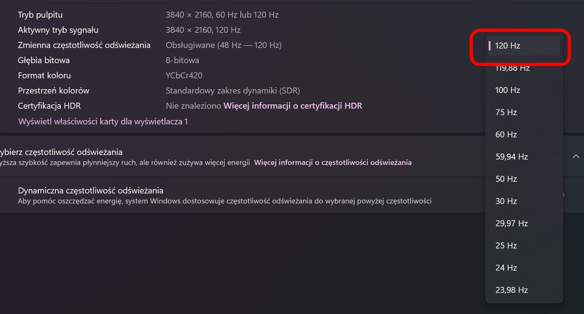4K UHD HDMI 120 Hz