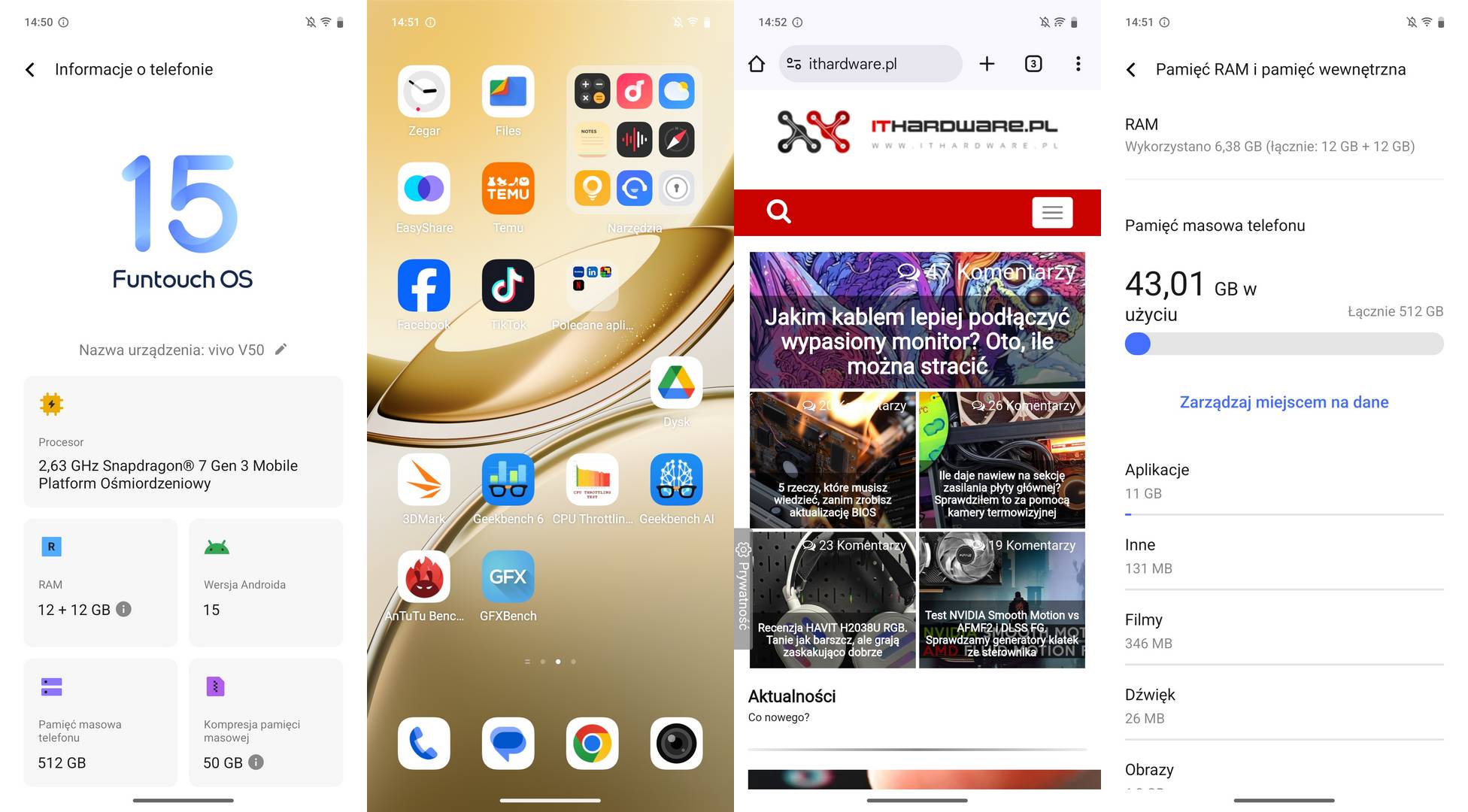 vivo v50 5g - FunTouch OS 15
