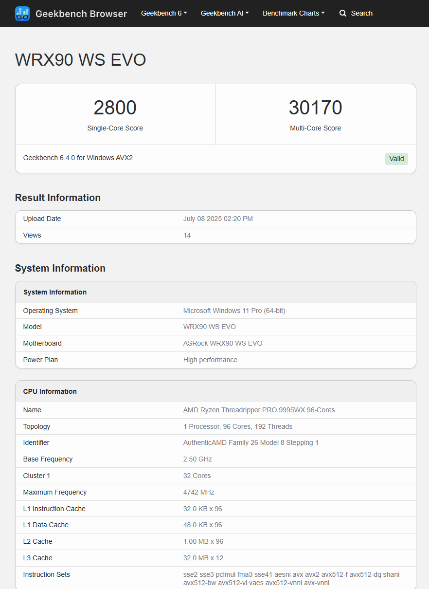 Threadripper Pro 9995WX