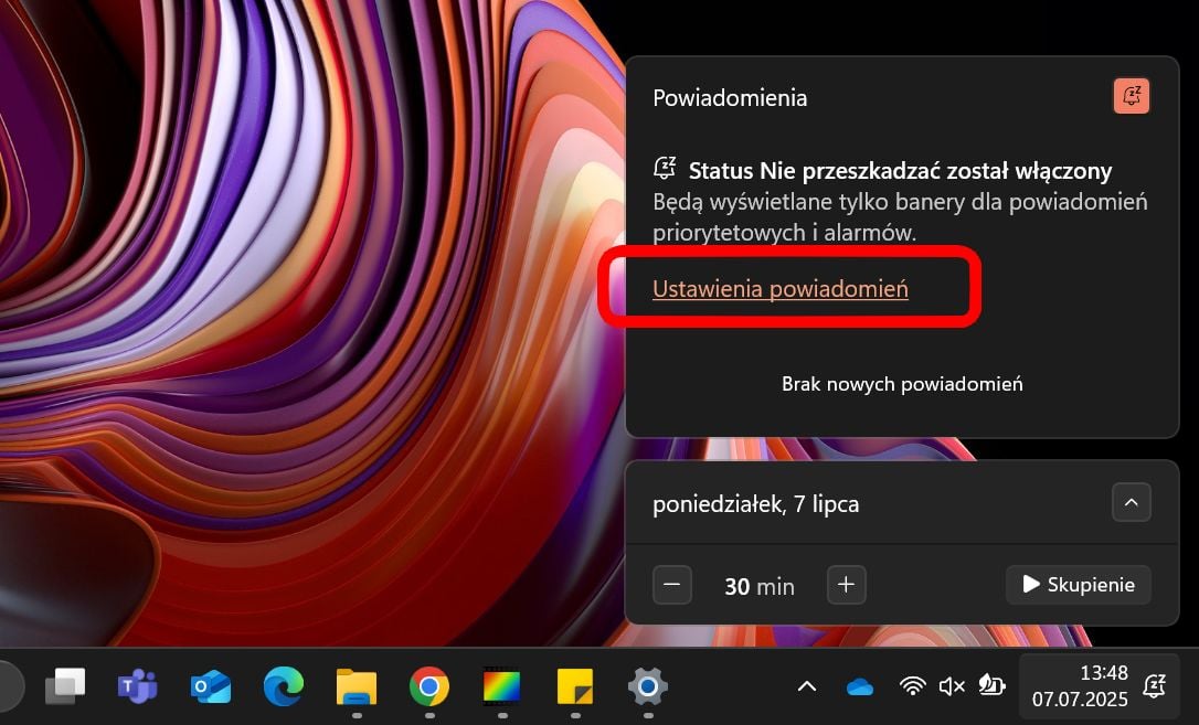 Ustawienia powiadomień Windows 11