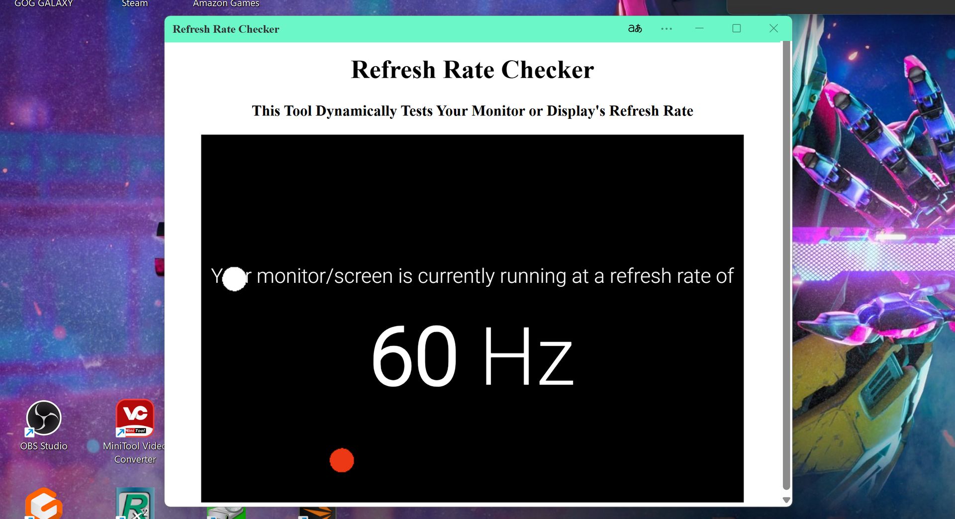Refresh Rate Checker