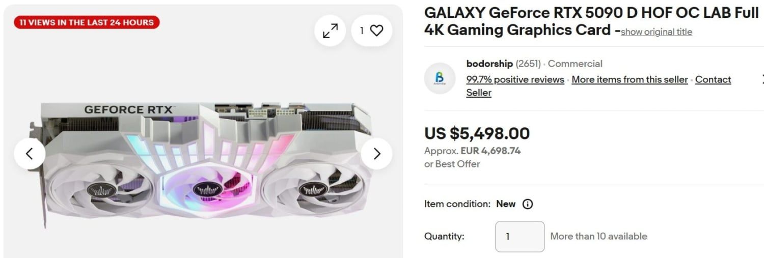 GALAX GeForce RTX 5090D HOF OC LAB