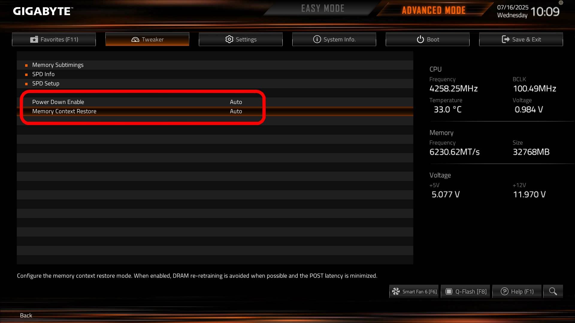 UEFI BIOS - opcje treningowe RAM DDR5