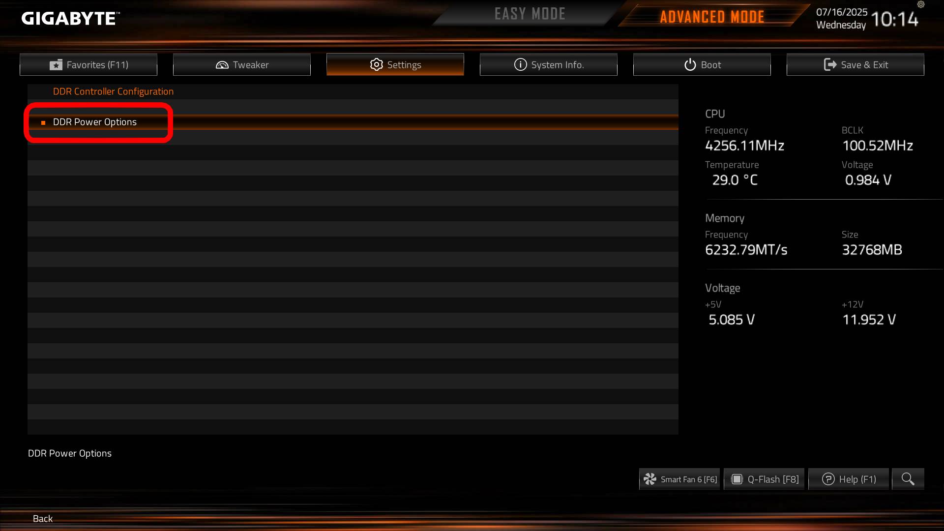 UEFI BIOS - DDR Power Options