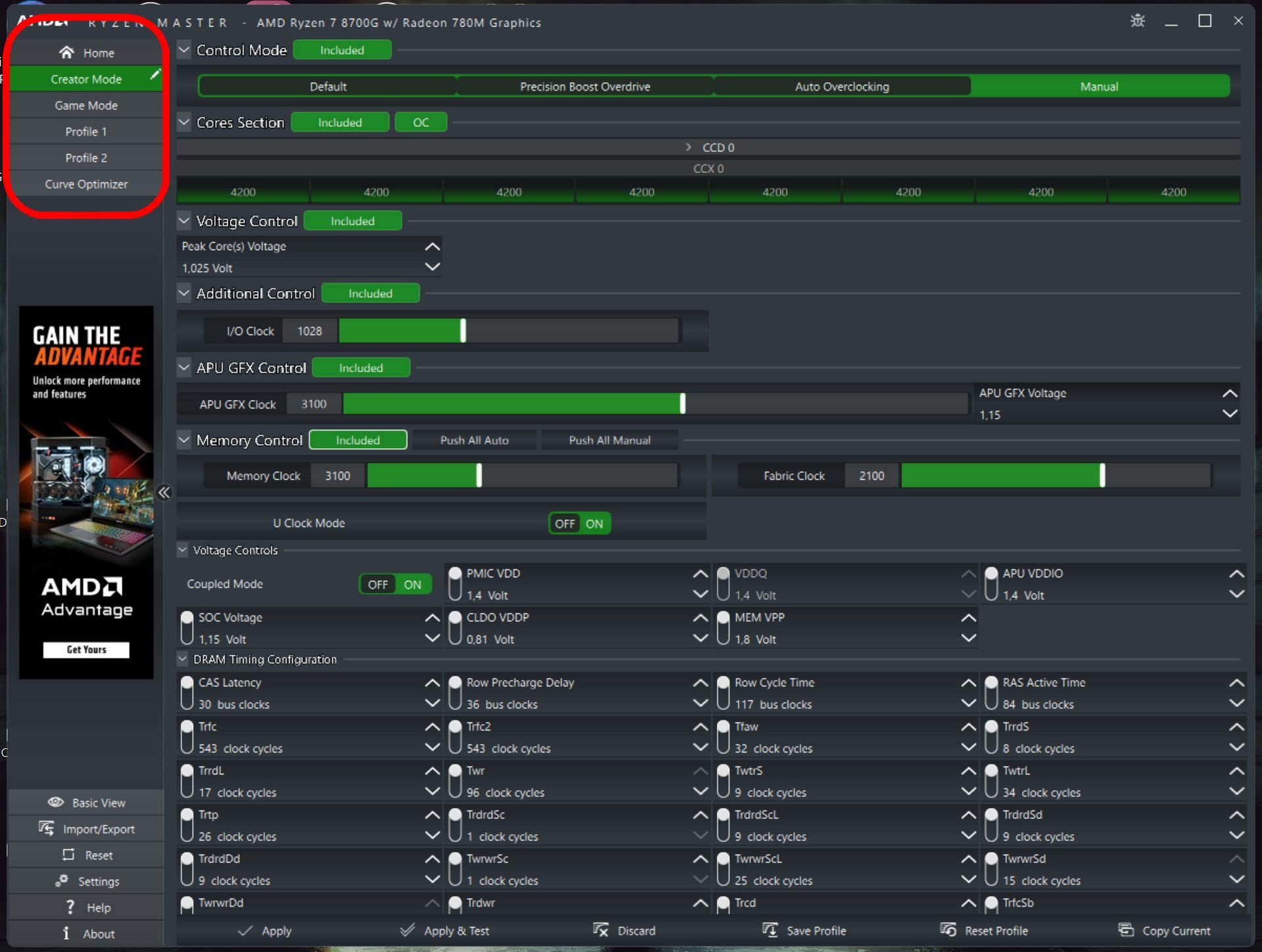 Ryzen Master - Creator Mode