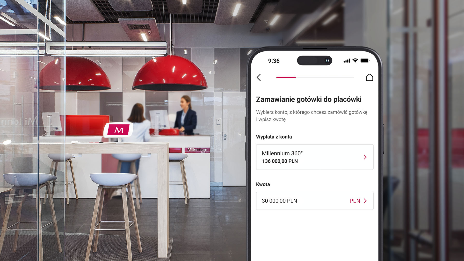 Bank Millennium zamówienie gotówki w aplikacji